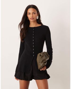 Nobody's Child – longline-strickjacke - Schwarz