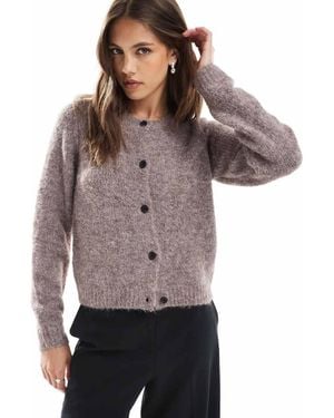 Vero Moda Soft Fluffy Knit O-neck Cardigan - Brown