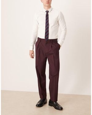 ASOS Smart Relaxed Tapered Trousers - Natural