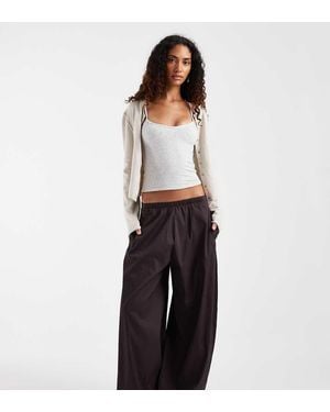 Vero Moda Poplin Wide Balloon Trousers - White