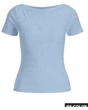 JJXX Fifi Top De Manga Corta De Cuello Barco Elástico En Azul