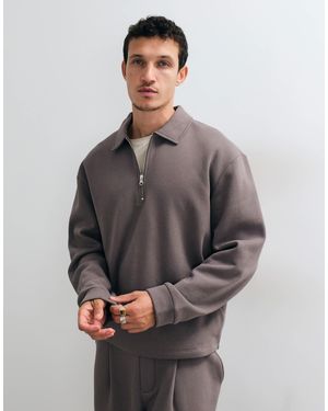 ASOS Lockeres langärmeliges poloshirt - Grau