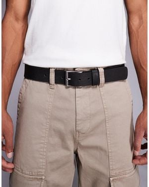 River Island – legerer, mit nieten besetzter ledergürtel - Natur