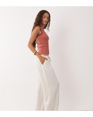 Miss Selfridge Linen Blend Pull On Trousers - White