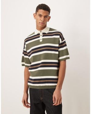 ASOS Relaxed Knit Polo Shirt - Multicolour