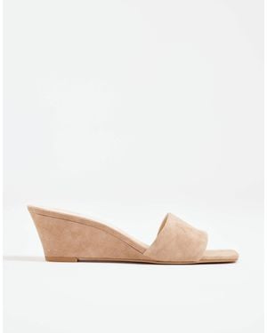 Dolce Vita Qaily Low Wedge Heeled Mules - Natural