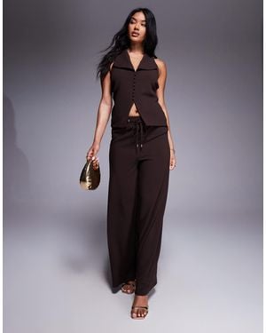 River Island Tie Waist Tailored Pants - Blue