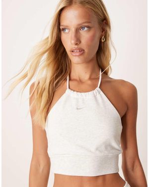 Nike Chill French Terry Halter Neck Top - Grey