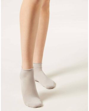 Calzedonia Cotton Bandless Short Socks - White