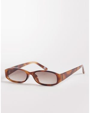 ASOS Slim Rectangle Sunglasses - Pink