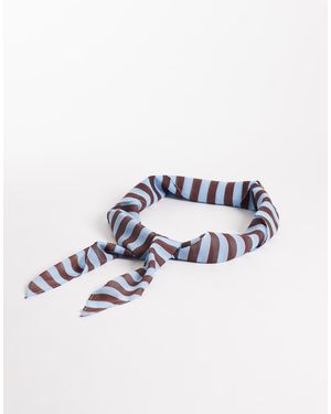 Glamorous Foulard A Righe Blu E Bordeaux
