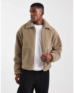 ASOS Borg Harrington Jacket - Natural