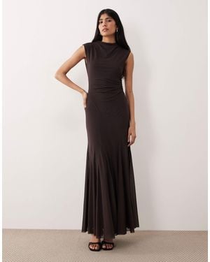Gina Tricot Dropped Waist Maxi Dress - Brown