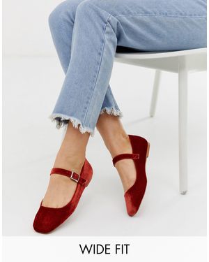 ASOS Wide Fit Links Mary Jane Ballet Flats - Orange