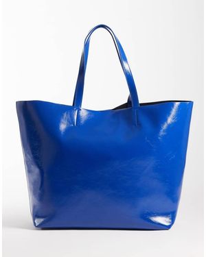 ASOS Oversized Bonded Tote Tas - Blauw