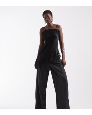 Vero Moda Double Pleat Front Wide Leg Trouser - Black