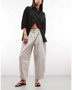 AllSaints Becca Pleated Barrel Denim Jeans - White