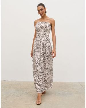 Pretty Lavish Zaria Corset Detail Maxi Dress - Natural