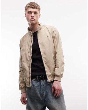 Schott Nyc Blouson harrington avec écusson à logo - beige clair - Bleu