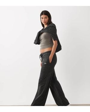 Kaiia Jersey Fleece Wide Leg Drawstring Trousers - Multicolour