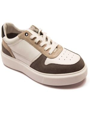OFF THE HOOK Zapatillas Deportivas Blancas Para Hombre Con Plataforma Alta De Cuero Y Ante Dylan De - Blanco