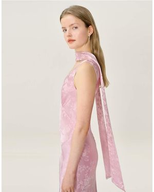 OMNES Accessories Scarlett Floral Jacquard Occassion Neck Scarf - Pink