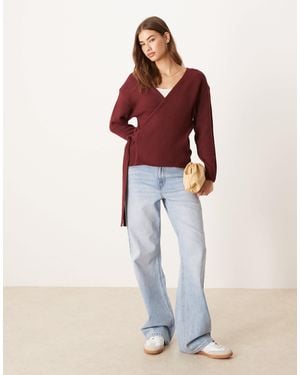 Glamorous Wrap Front Sweater - Red