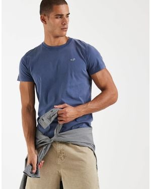 Hollister Slim Fit Icon Logo Crew Neck T-shirt - Blue