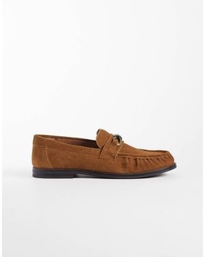 ASOS Loafers With Knotted Snaffle And Ruching - Brown