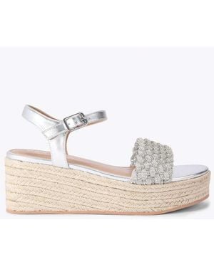 Carvela Kurt Geiger Treccia Flatform Flat Sandals - White