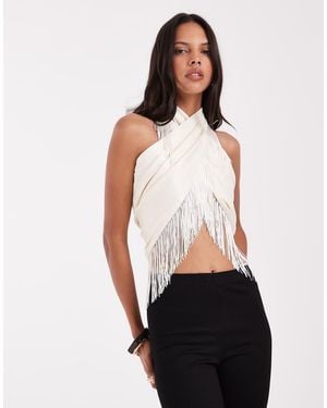 ASOS Satin Multiway Scarf Top - Black