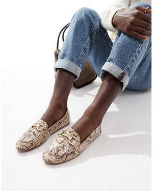 London Rebel Nori Snaffle Trim Flat Shoes - Blue