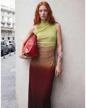 Desigual Gradient Tulle Dress - Red