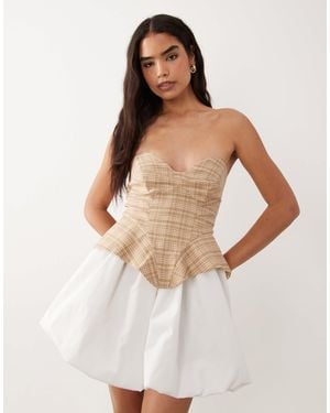 ASOS Bandeau Tailored Mini Dress - White