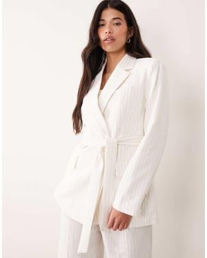 GOOD AMERICAN Essential Suiting Belted Blazer Co-Ord - Grey