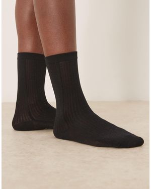 Becksöndergaard Becksöndergaard Stripy Glitter Socks - Black