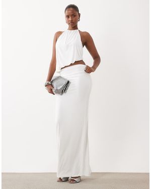 Missy Empire Falda Maxi Ajustada De Conjunto En - Blanco