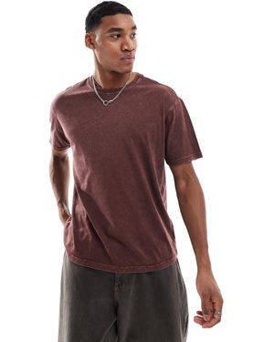 Another Influence T-shirt oversize - bordeaux délavé - Rouge