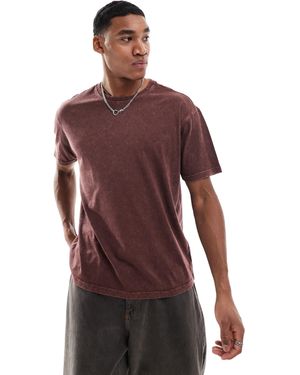 Another Influence Acid Washed Oversized T-shirt - Red