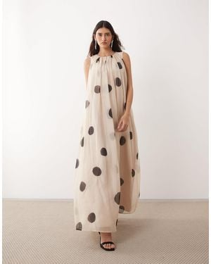 ARRANGE Gathered Drape Maxi Dress - Natural
