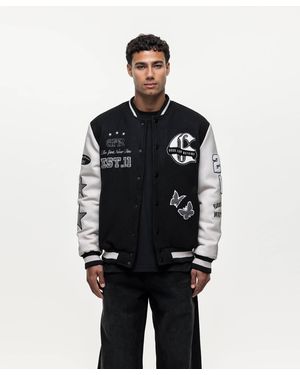 Good For Nothing Oversized Varsity Jacket - Black