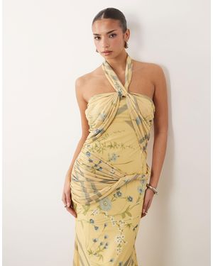 River Island Halterneck Floral Maxi Dress in Purple | Lyst River Island Halterneck Floral Maxi Dress in Purple | Lyst
