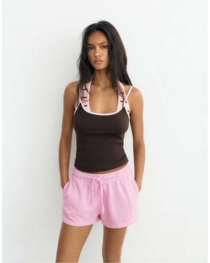 Pull&Bear Sportshort Met Elastische Taille - Roze
