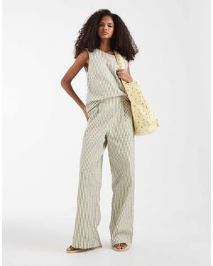 ASOS Seersucker Co-ord Volume Trouser - Natural