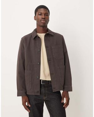 ARKET Overdyed Twill Shacket - Brown