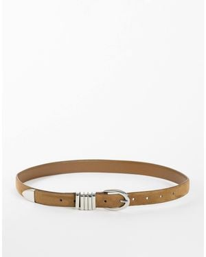 TOPSHOP Bobbi Suedette Multi Keeper Belt - Natural