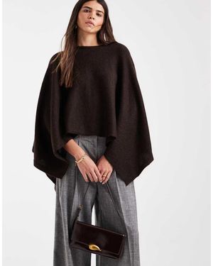 Vero Moda Cape Met Lange Mouwen En Ronde Hals - Zwart
