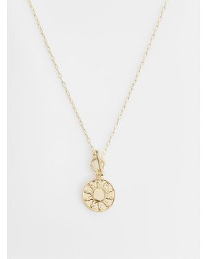 ASOS Collar Con Diseño De Barra En T Y Colgante De Sol De - Blanco