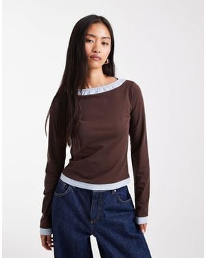 Daisy Street Double Overlay Top - Blue