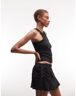 Weekday Mini Skirt With Gathered Hook And Eye Detail - White